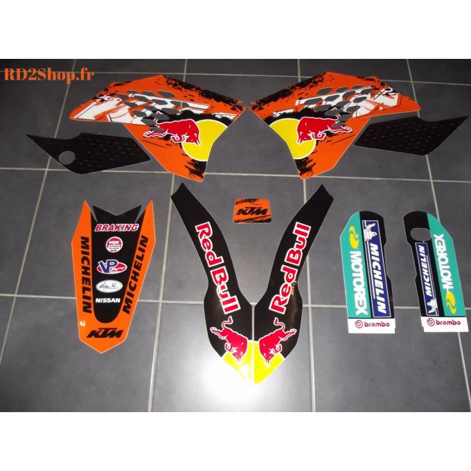 Kit déco KTM / EXC / SX / SXF / XC ( 2007 / 2008 / 2009 / 2010 / 2011 ) red bull , redbull