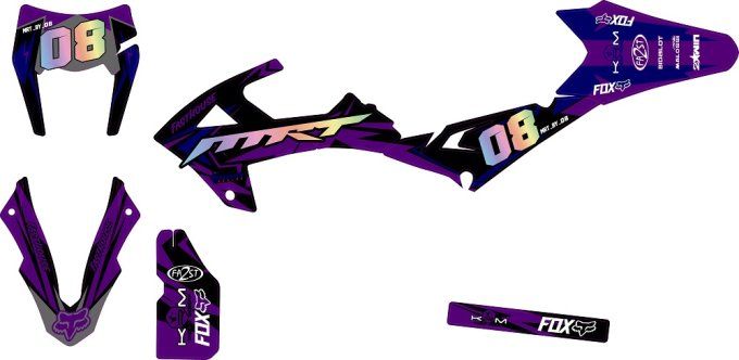 Rieju MRT Pro - kit deco - graphics - mrt rieju - violet - holographique - chrome -