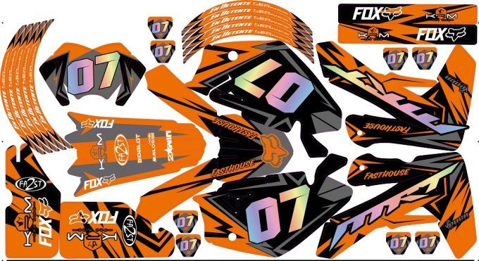 Rieju MRT Pro kit deco holographique - kit deco orange ktm mrt rieju -