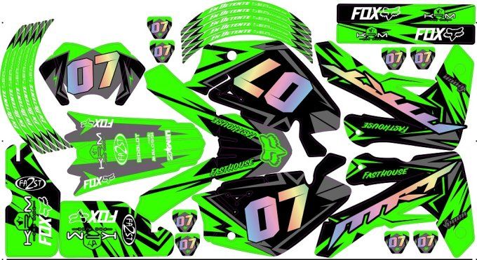 Rieju MRT Pro kit deco holographique  vert- kit deco vert mrt rieju -