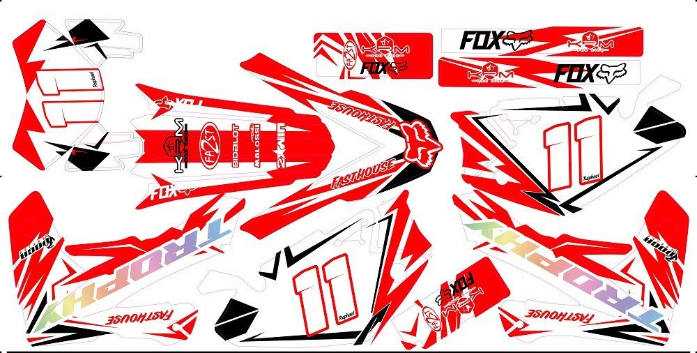 Kit Déco Perso 50 à boites DERBI / SHERCO / GILERA / RIEJU 