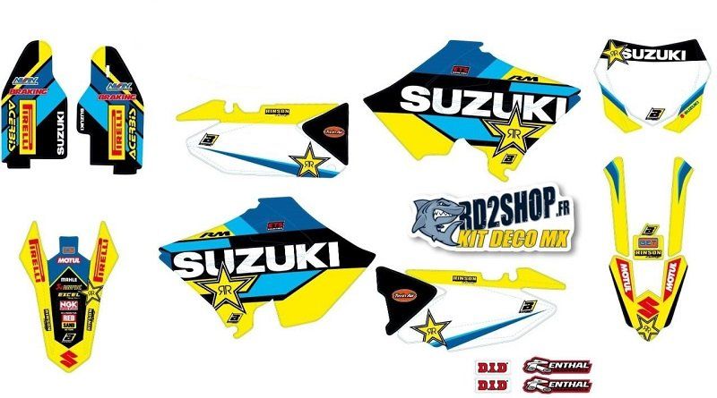 thumbnail image 2 of Rockstar Graphics Kit For Suzuki RM125 RM250 – 1996-1998 Black/Gold Decals 2 of 5