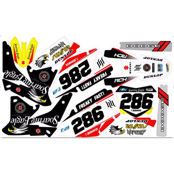 Kit déco Semi-perso SUZUKI RMZ 450  ( 2010 - 17 )