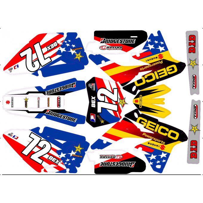 Kit déco Semi-perso SUZUKI RMZ 450  ( 2008 - 24 )