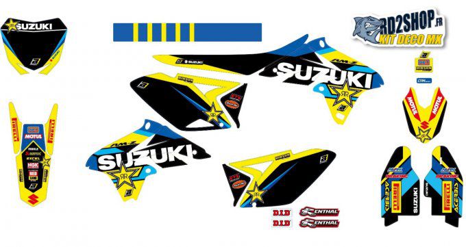 Kit Déco + Housse SELLE SUZUKI RMZ 250 ( 2010 à 2018 )