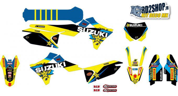 Kit Déco + Housse SELLE SUZUKI RMZ 250 / 450 ( 2019 - 2020 - 2021-2022-2023 ) RD2