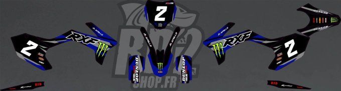 RXF - kit deco - apollo - stickers - graphics - monster - perso - bleu - yamaha - yz -