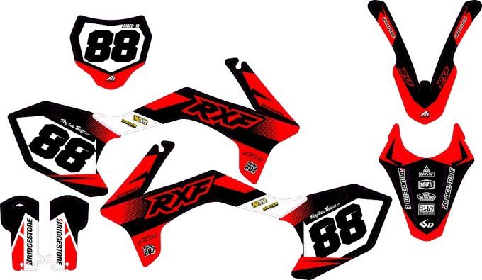 RXF - 50 - Mini -  Rouge - rd2 - graphics - kit deco -stickers