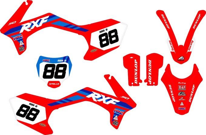 RXF - 50 - Mini -  Rouge - rd2 - graphics - kit deco -stickers - hrc