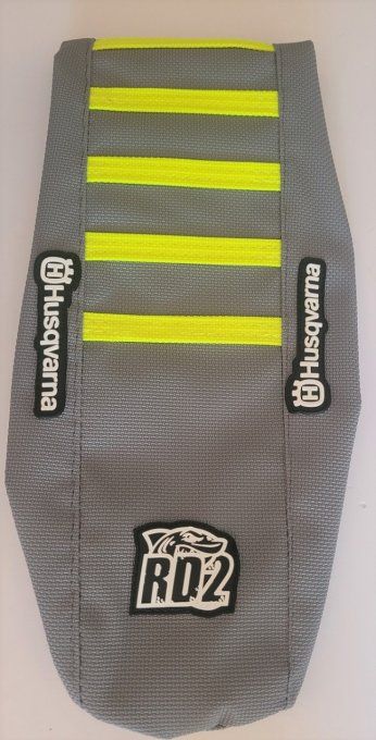 seat cover , housse de selle , husqvarna , hva , jaune fluo , gris , neon , rd2 , 2023 , 2024 - te -