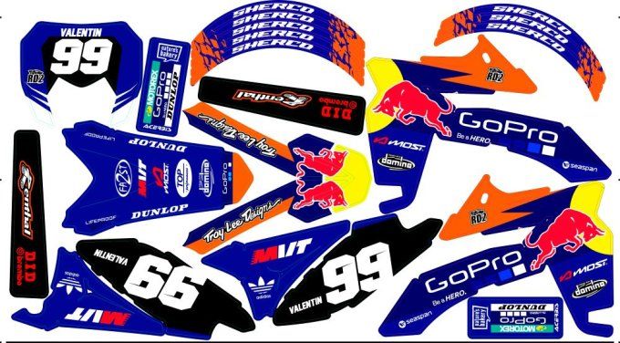 Sherco 50 KIT DECO REDBULL - kit deco redbull sherco smr - kit deco redbull sherco -