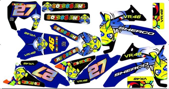 Sherco 50 SM-R KIT DECO- KIT DECO ROSSI BETA - GRAPHICS ROSSI SHERCO 50- GRAPHICS 50 BETA ROSSI -