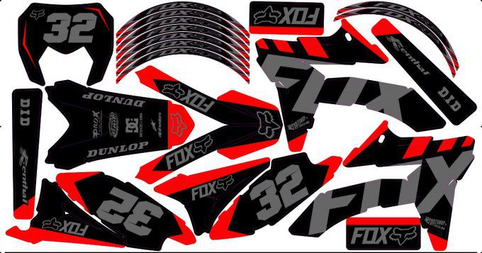 Kit Déco Perso 50 à boites DERBI / SHERCO / GILERA fox