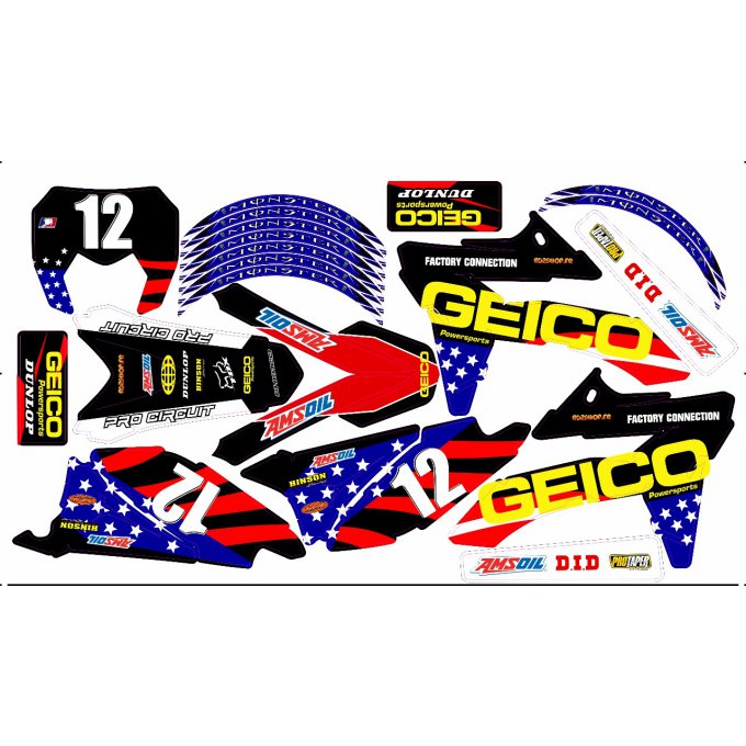 Kit Deco autocollants Perso 50 à boites DERBI / SHERCO / MBK