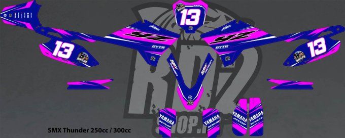 SMX - Thunder - 250 - 300 - BIKELIFE13- kit deco -yz - motocross - monster - bleu-