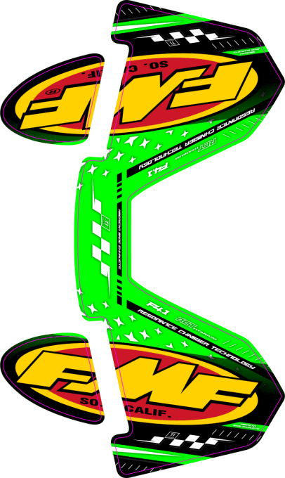 stickers -silencieux - echappement - fmf - 4.1 - factory - vert - kit déco -rct - gen 2