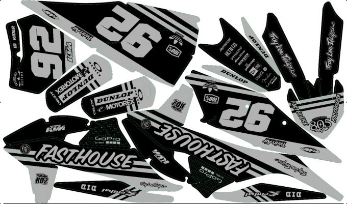 kit , deco , semi , perso , ktm , sx , 85 , 65 , 50 , fasthouse , rd2shop , blanc , gris