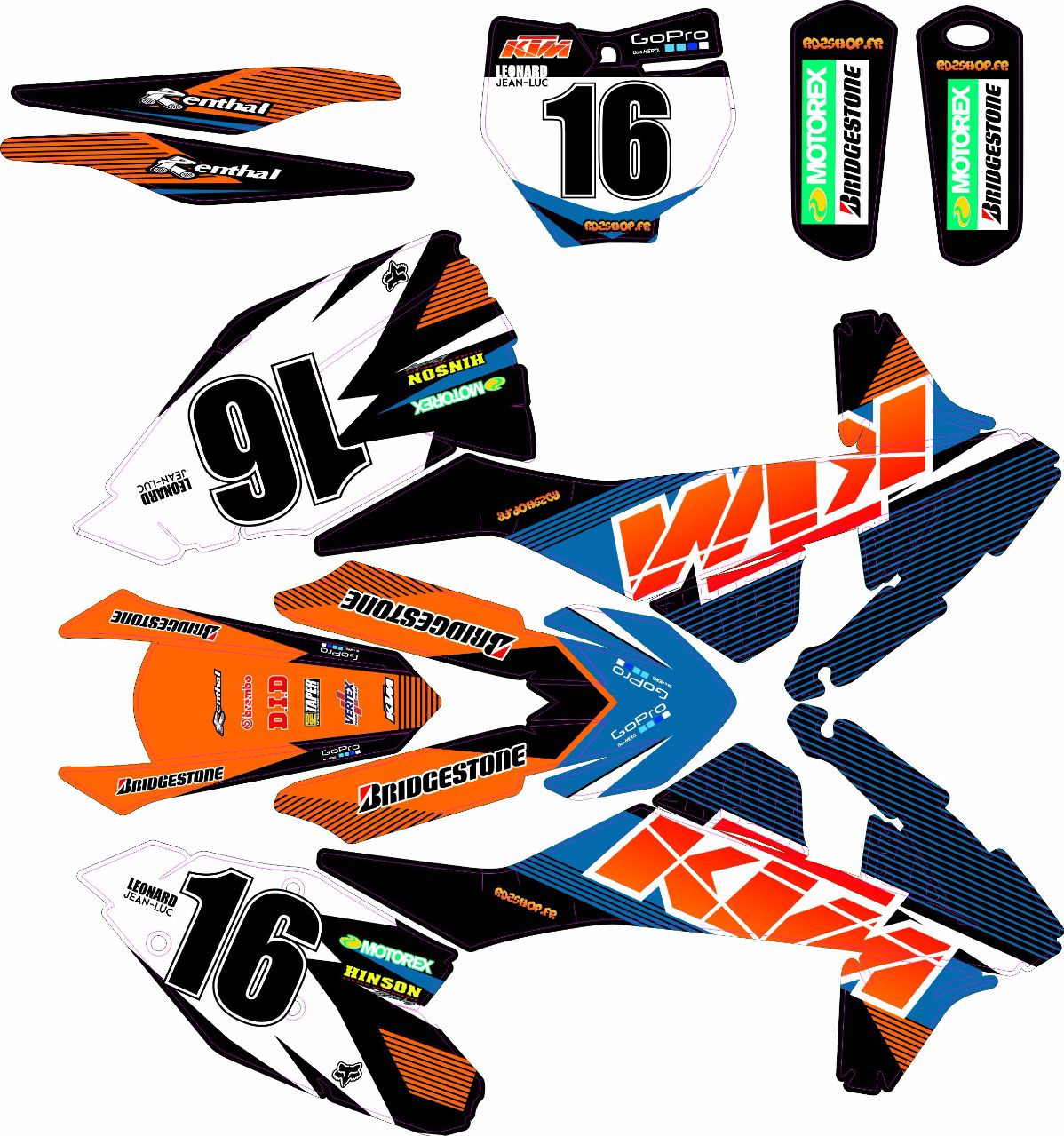 Kit déco Perso KTM SX / SXF / EXC ( 2016 à 2023 )