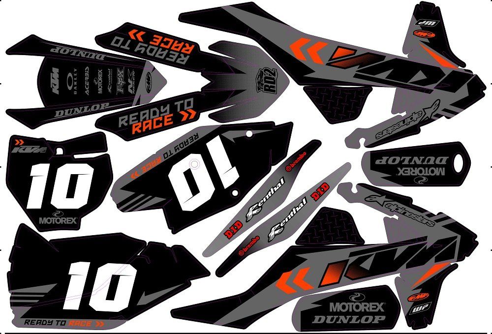 Kit déco perso KTM SX / SXF / EXC ( 2003  à 2024 ) 