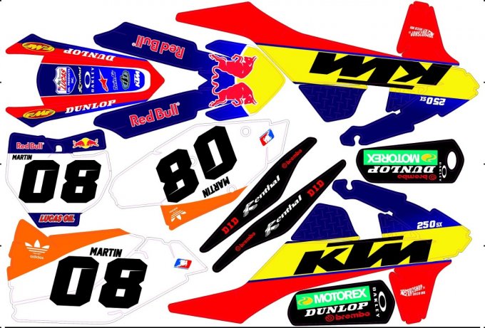 Kit déco Semi-perso KTM SX /  SXF  / EXC ( 2002 - 2024 )  