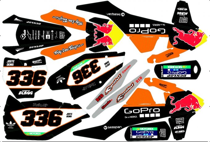 kit deco ktm - gopro - noir - tld - rd2shop