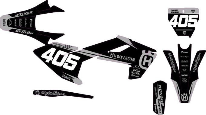 TC 125 FC 250-350-450 -FS450- 2016-2017 -2018 -kit deco - graphics - husqvarna - gris -