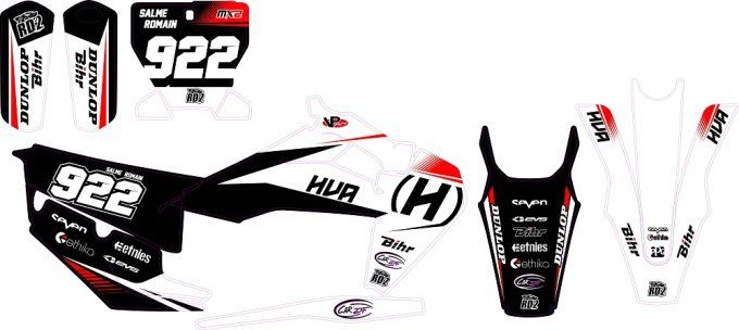 TC TE(2020-2024) FC FS 2019-2024 - kit deco - graphics - husqvarna - blanc