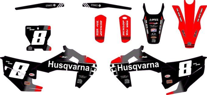 TC TE(2020-2024) FC FS 2019-2024 - kit deco - graphics - husqvarna - rouge