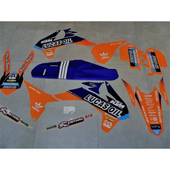 Kit déco Housse selle KTM SX / SXF / EXC ( 2013 à 2016 ) lucas oil