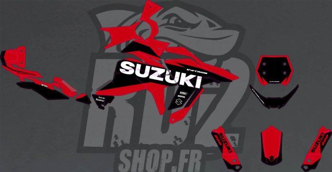 VSTROM - 800  - DE - 2023- 2024 - 2025 - 2026 - suzuki - kit deco - rouge - autocollants  - se -