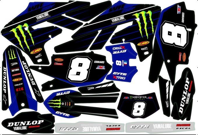 kit deco - graphics kit - yzf 450 - wrf 450 - 2020 - 2021 - 2022 - monster -