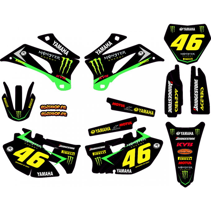 Kit deco autocollants Semi-perso YZF 250 / 450 ( 2006 Ã  2009 )