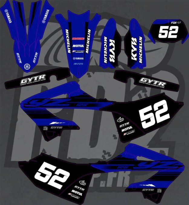 yamaha - kit deco perso- origine - motocross- yz250 - yz125 - 2026 - 2027 - 2025 -2024 - 2023 - 2022