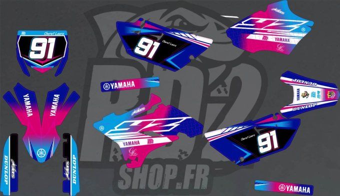 yamaha - kit deco - rose - bleu - YZ 85 - 2015 - 2016 - 2017 - 2018 - 2019 - 2020 - 2021 -