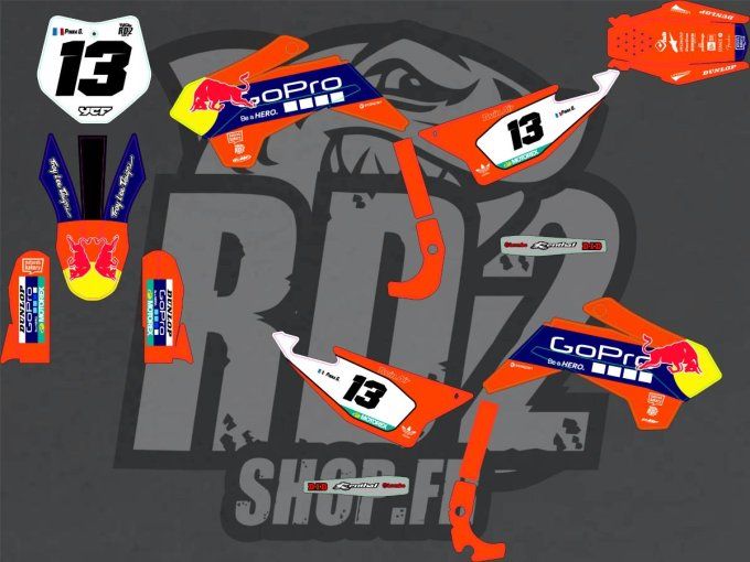 YCF pilot 125 - 150  - kit deco - gopro - orange - stickers -
