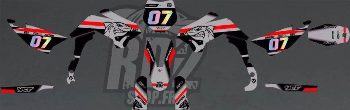 YCF - pit bike - deco - sp - pilot - 125 - 150 - 190 - gris - rouge - rd2 -