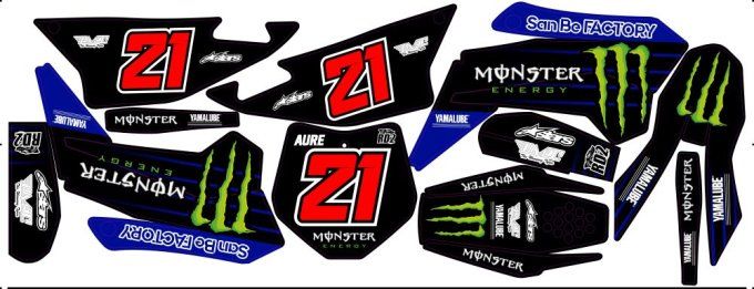 YCF Pit Bike  graphics monster - kit deco ycf bigy monster energy - kit deco monster pilot ycf