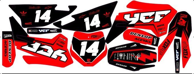 YCF -  Pit Bike  Pilot - Factory - bigy -  rd2 - kit deco - graphics - stickers 