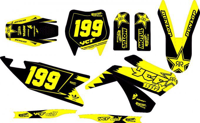 Kit Déco Semi-Perso FLUO YCF BIGY / PILOT / SP FACTORY ( 2016 à 2024 ) 