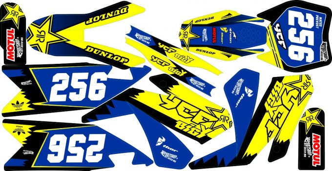 Kit Déco Semi-Perso FLUO YCF BIGY / PILOT / SP FACTORY ( 2016 à 2020 ) 