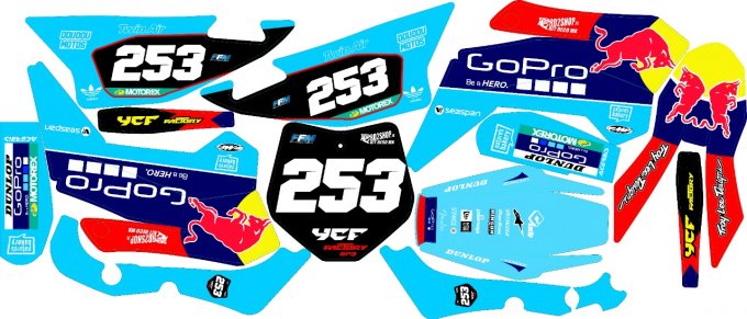 Kit Déco Semi-Perso YCF BIGY / PILOT / SP FACTORY ( 2016 à 2021 ) 