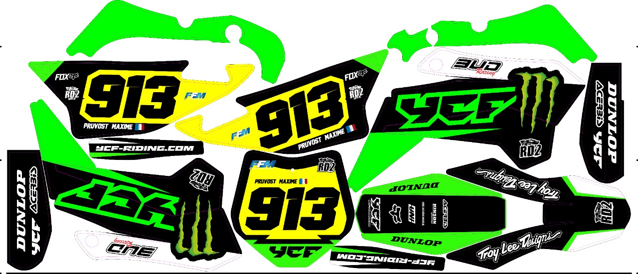 Kit Déco Semi-Perso YCF BIGY / PILOT / SP FACTORY ( 2016 à 2024 )  