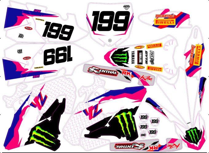 YZ 125-250 2015-2021 - 50 anniversaire - kit deco - yamaha - perso - graphics -