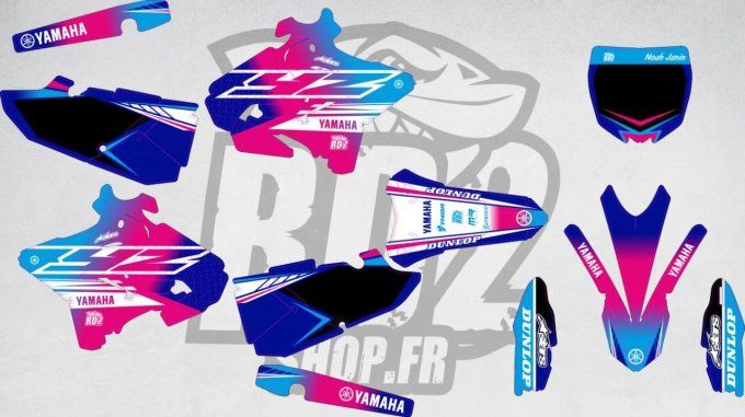 YZ -125-250 2015-2021 -kit deco - graphics - rose - bleu - rd2 - scub -