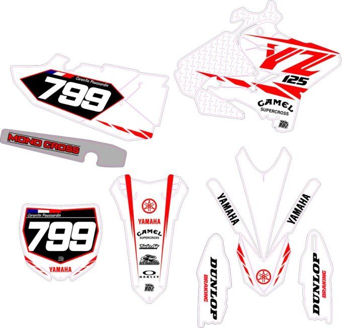 YZ 125-250 2015-2021 - Vinatge - kit deco -graphics - camel - rd2 -