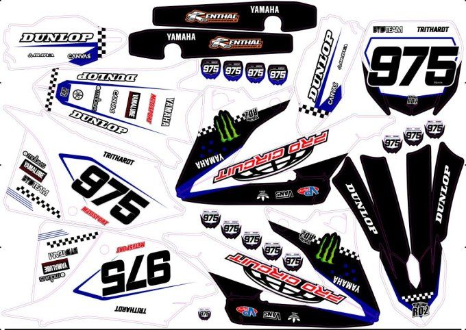 YZ 125-250  - 2022 - 2023- 2024 - kit deco - graphics - blanc - rd2shop - pro circuit