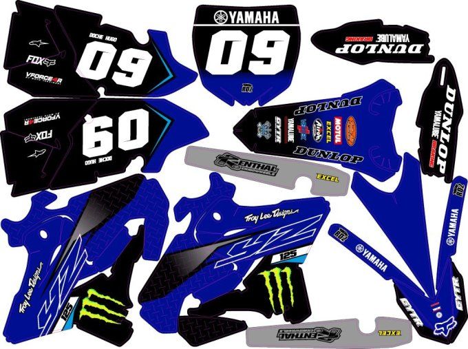 YZ 125-250 - kit - deco - perso - graphics - monster - yamaha - 2015 - 2016 - 2017 - 2018 - 2019