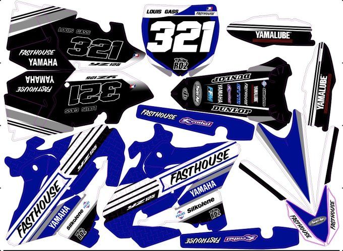 yz 125 - yz 250 - rd2shop - kit deco -autocollant - graphics -