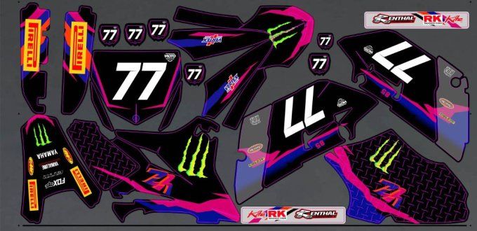 YZ 85 -  2015 - 2021 - monster - noir - violet - kit deco -