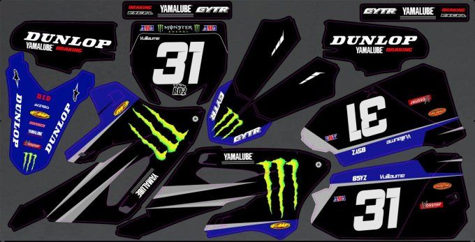 yz 85 - kit deco - monster - team - yamaha - 2026 - 2025 - 2024 - 2023 - 2022 -